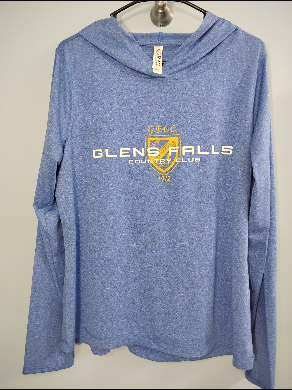 Oury Light Heather Blue Glens Falls Country Club Scoop-Neck Pullover Size Large